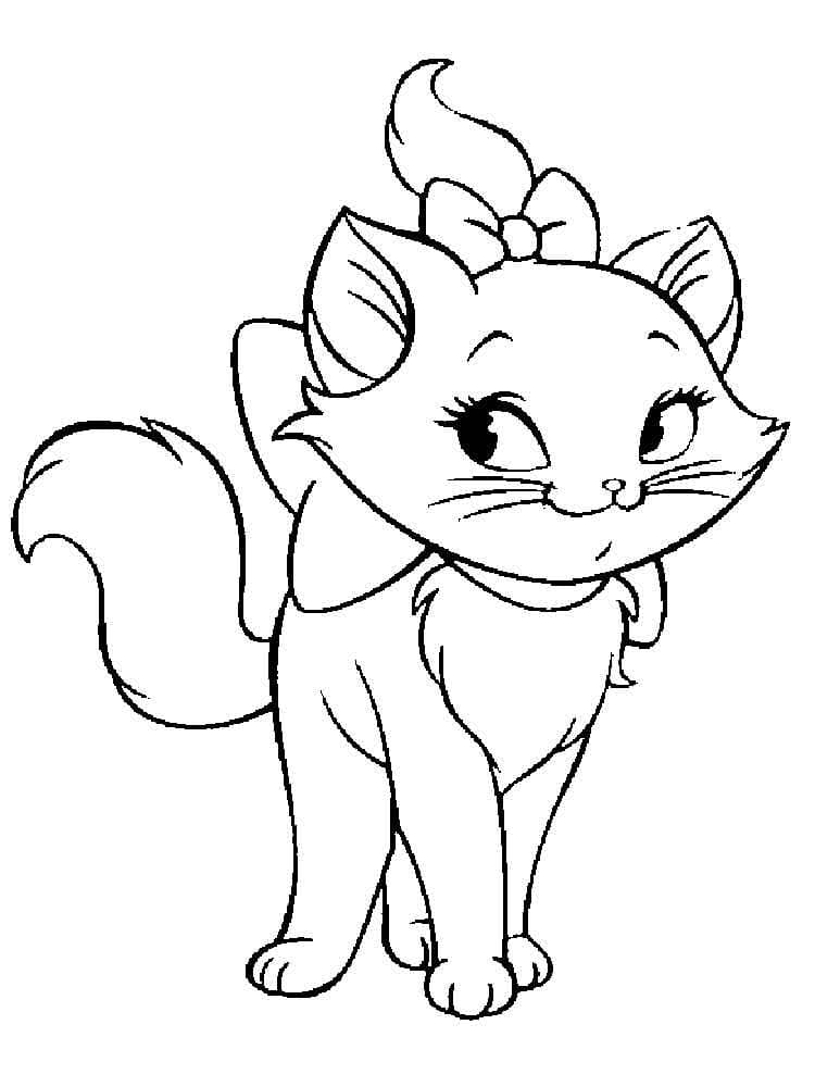 Desenho de Linda Gatinha Marie para Colorir