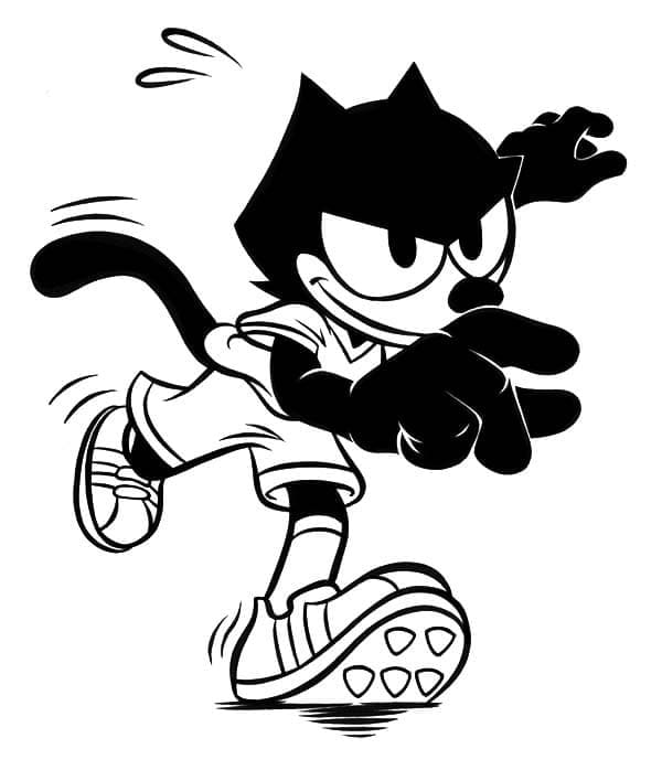 Desenho de Gato Félix Clássico para Imprimir