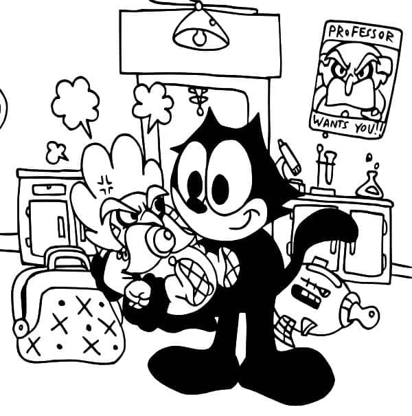 Desenho de Gato Félix Imprimivel Download