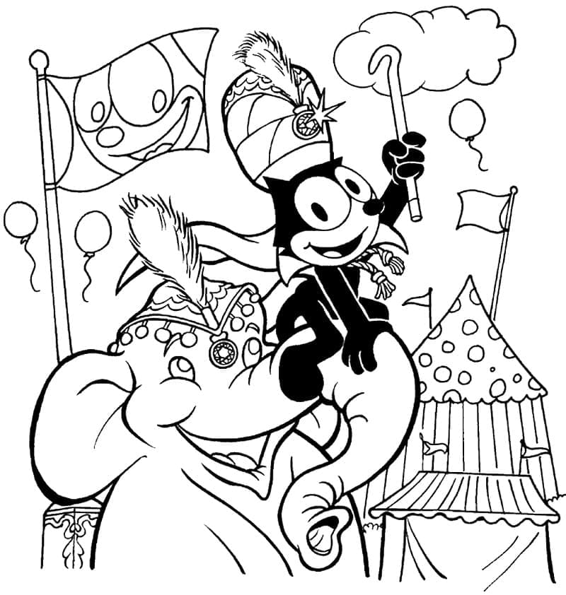 Desenhos de Gato Félix para Colorir