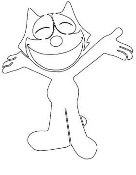 Desenho Gato félix Feliz para Colorir