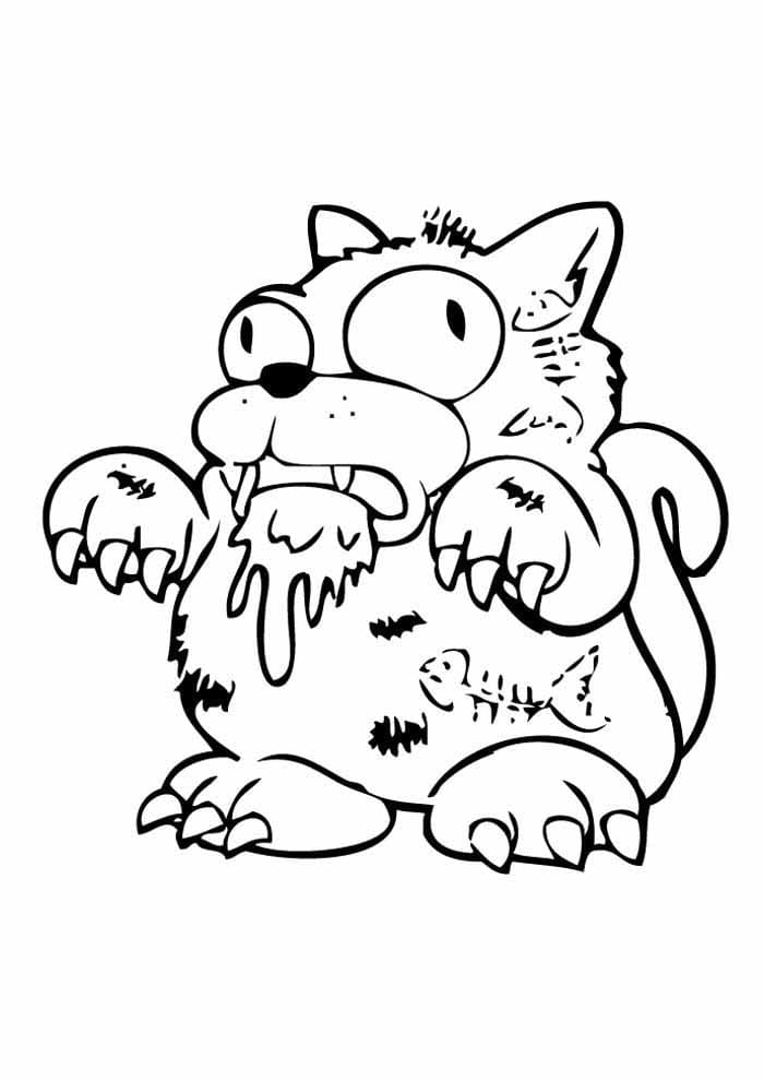 Desenho de Gato Feio para Colorir