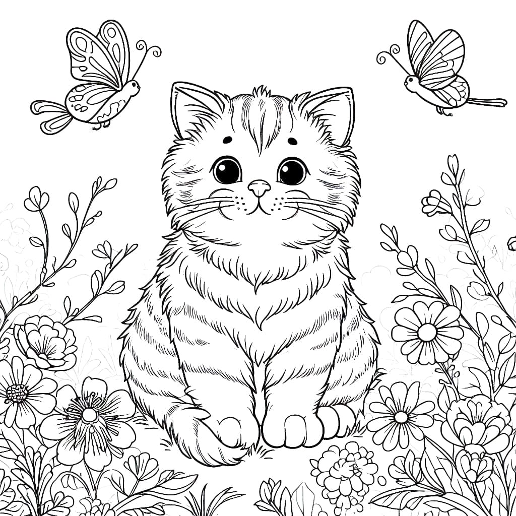 Desenho de Gato Grátis para Colorir