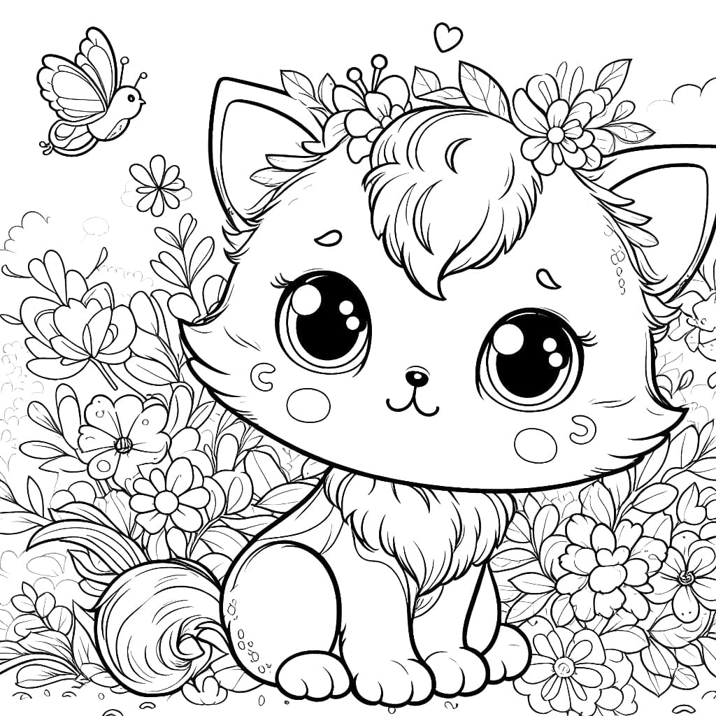Desenho de Gato Grátis para Crianças para Colorir