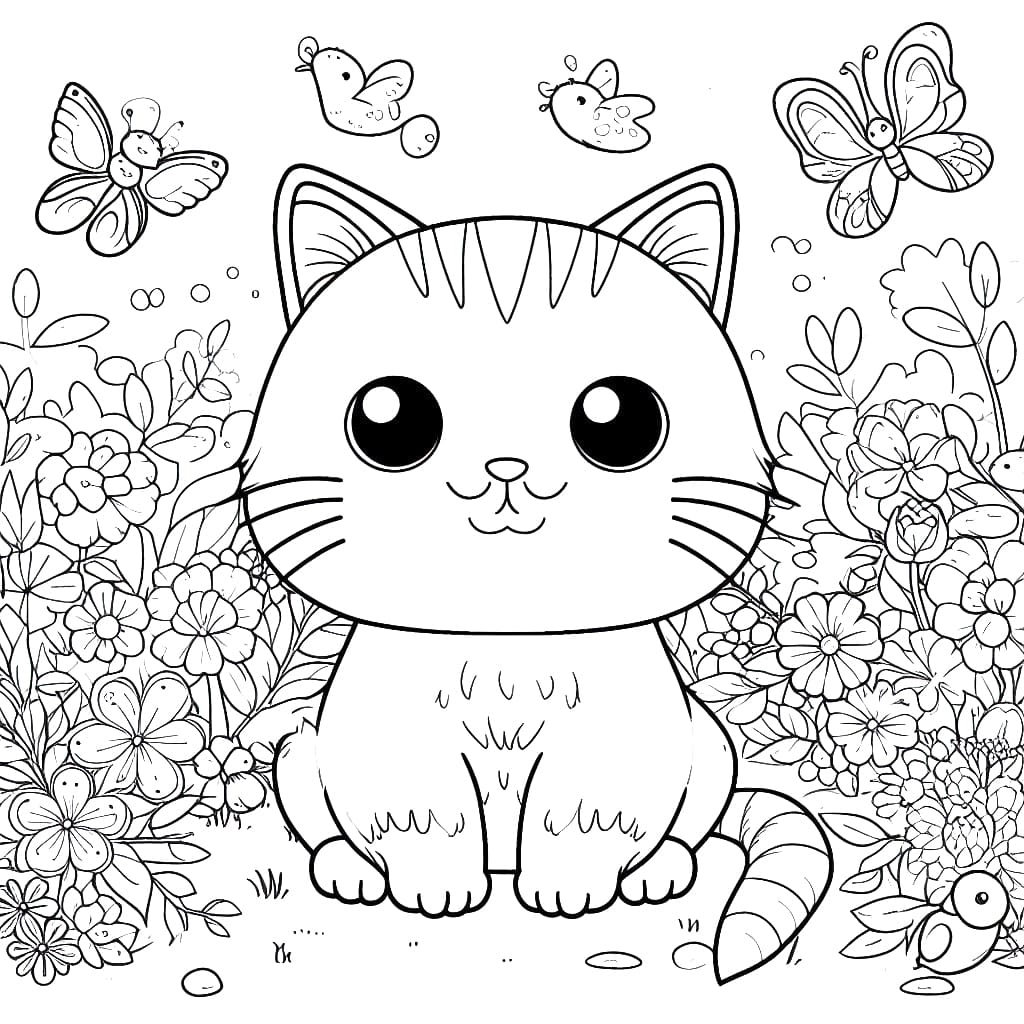 Desenho de Gato para Crianças para Colorir