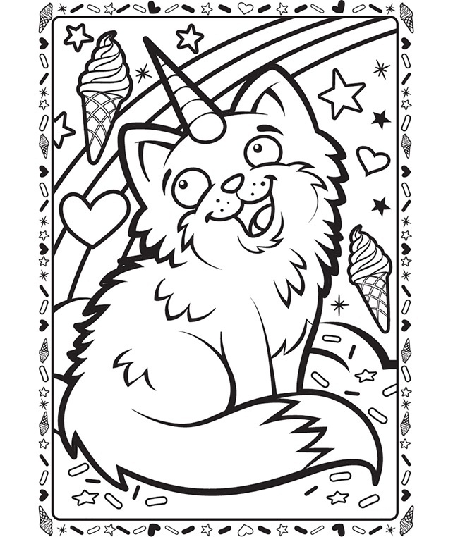 Desenho de Gato Unikitty para Colorir