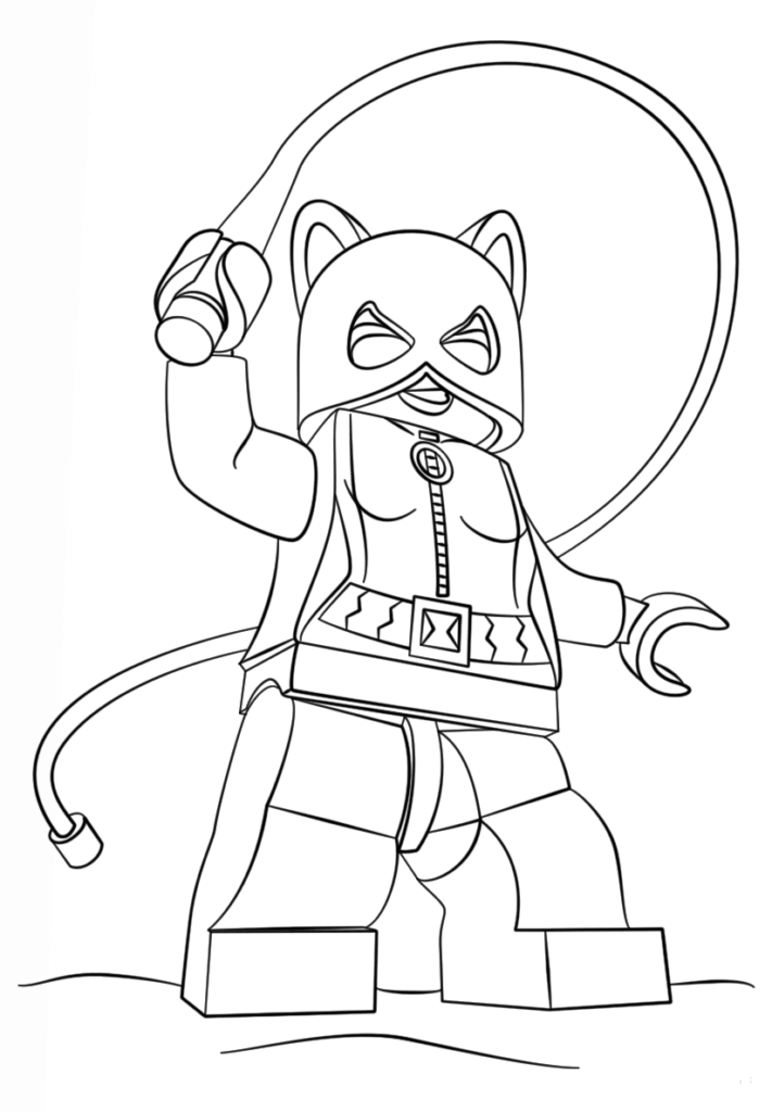 Desenho de Lego Mulher Gato para Colorir
