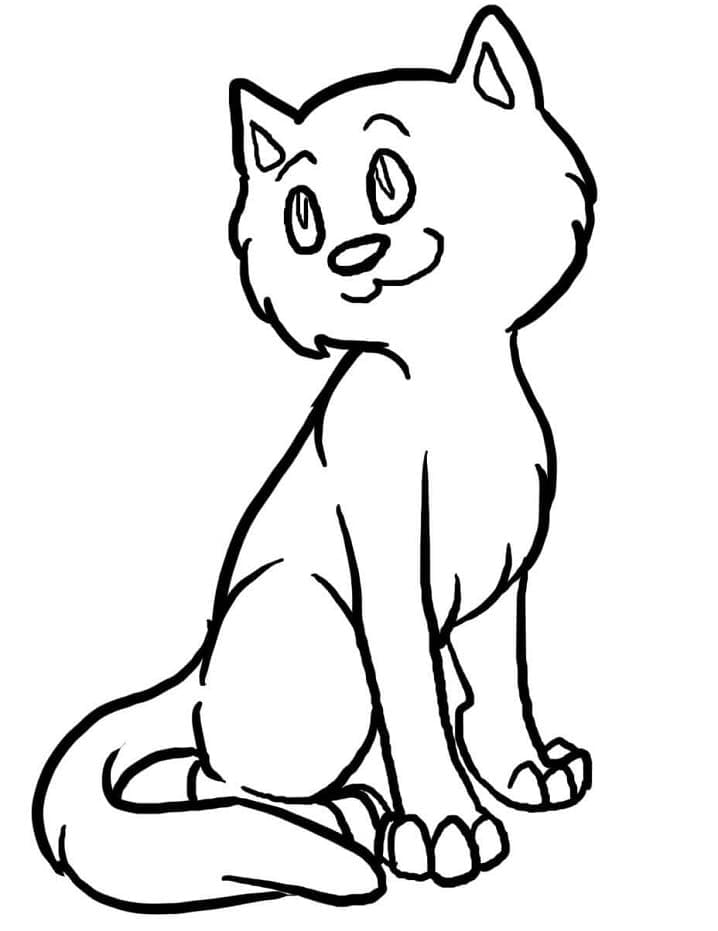 Desenho Gato Adorável para Colorir