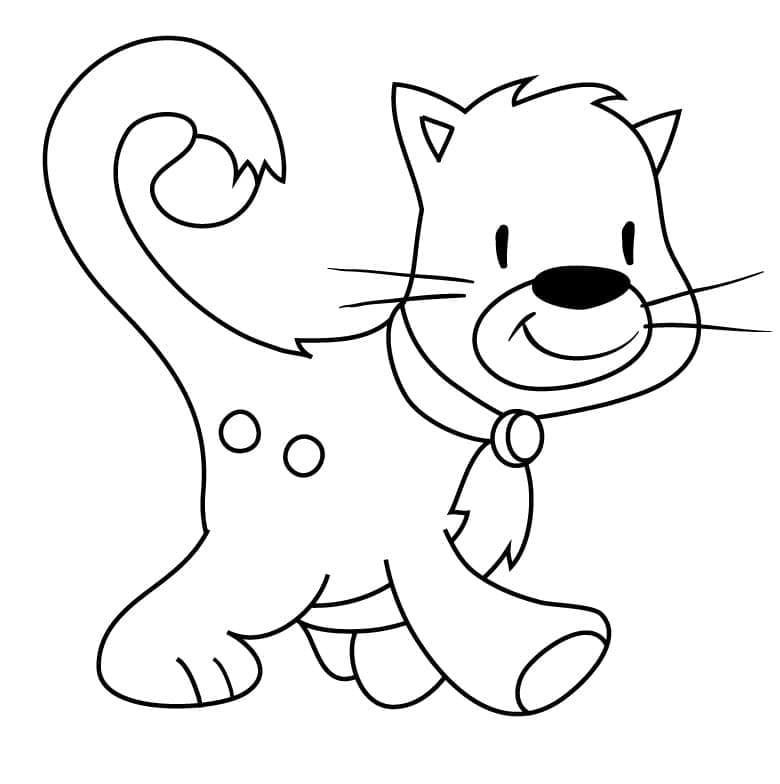 Desenho Gato Andando para Colorir