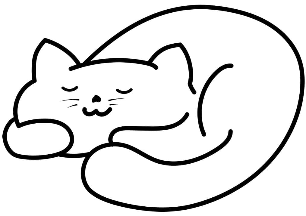 Desenho Gato Dormindo para Colorir