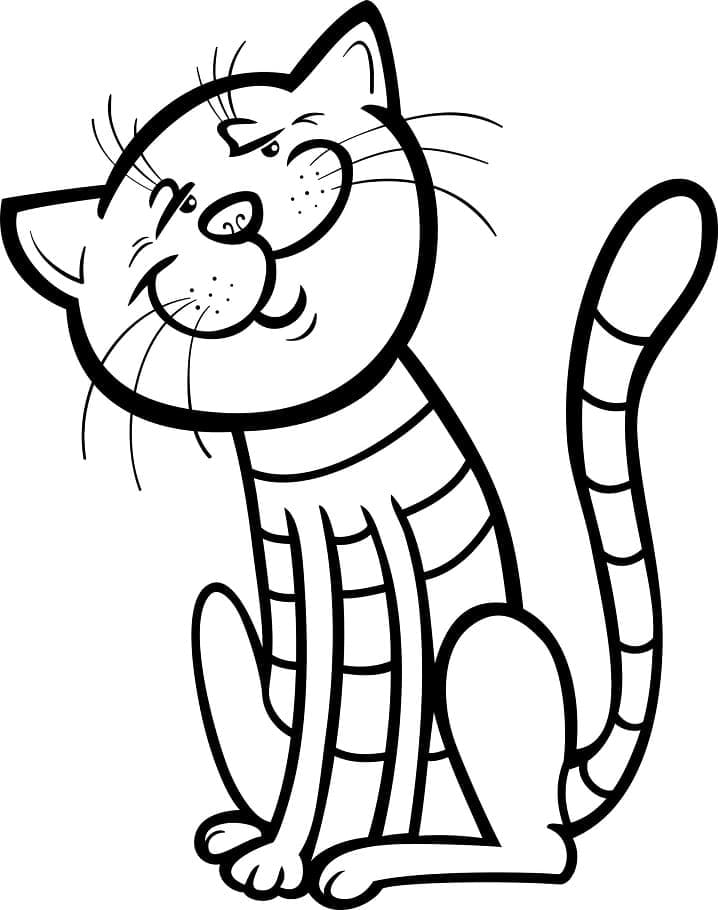 Desenho Gato Engraçado para Colorir