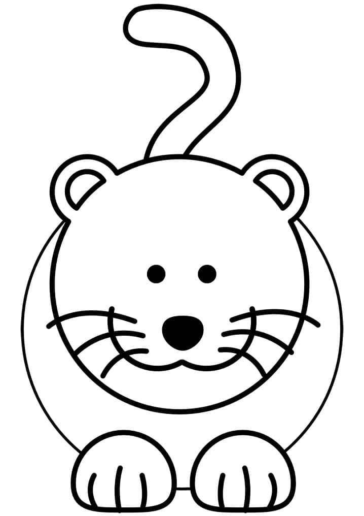 Desenho Gato Fácil para Colorir