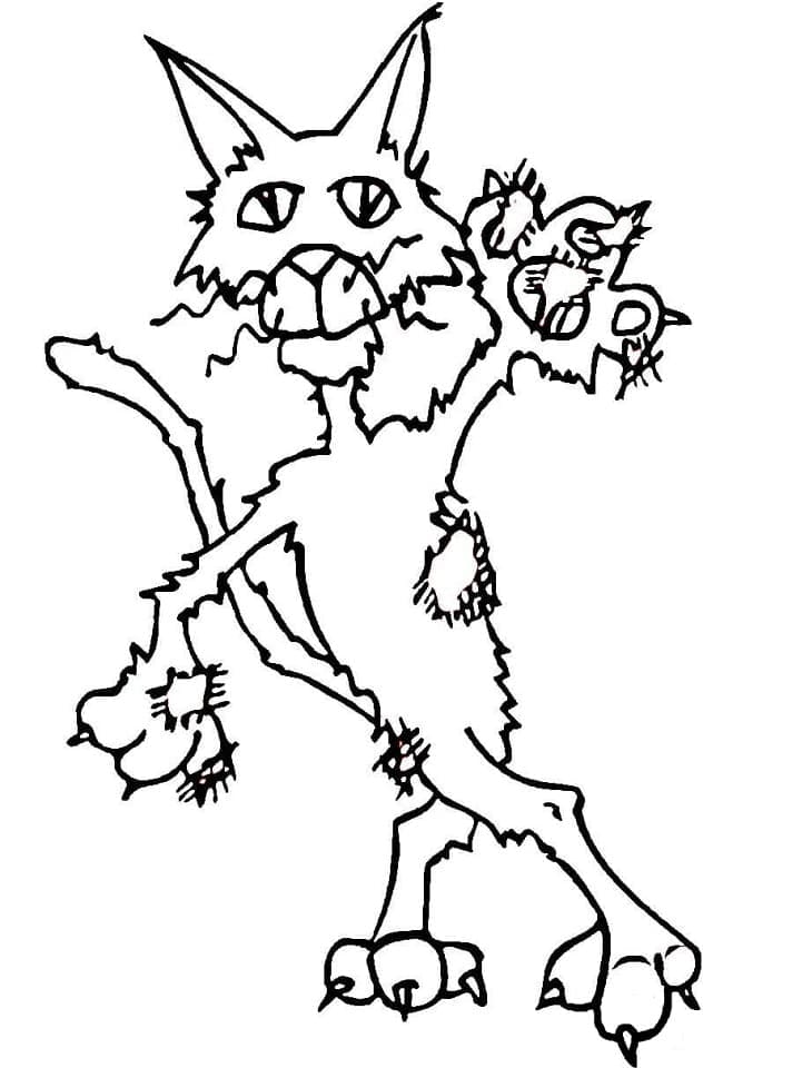 Desenho Gato Feio para Colorir