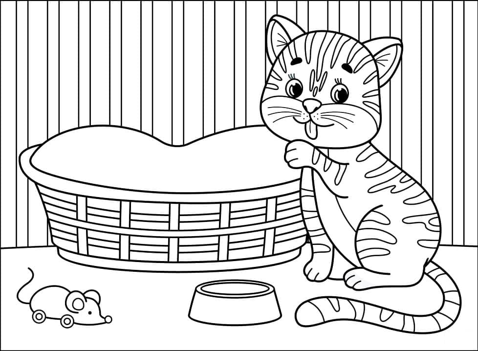 Desenho Gato Fofo para Colorir
