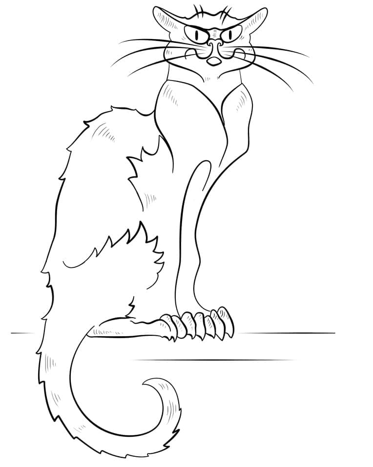Desenho Gato Malvado para Colorir