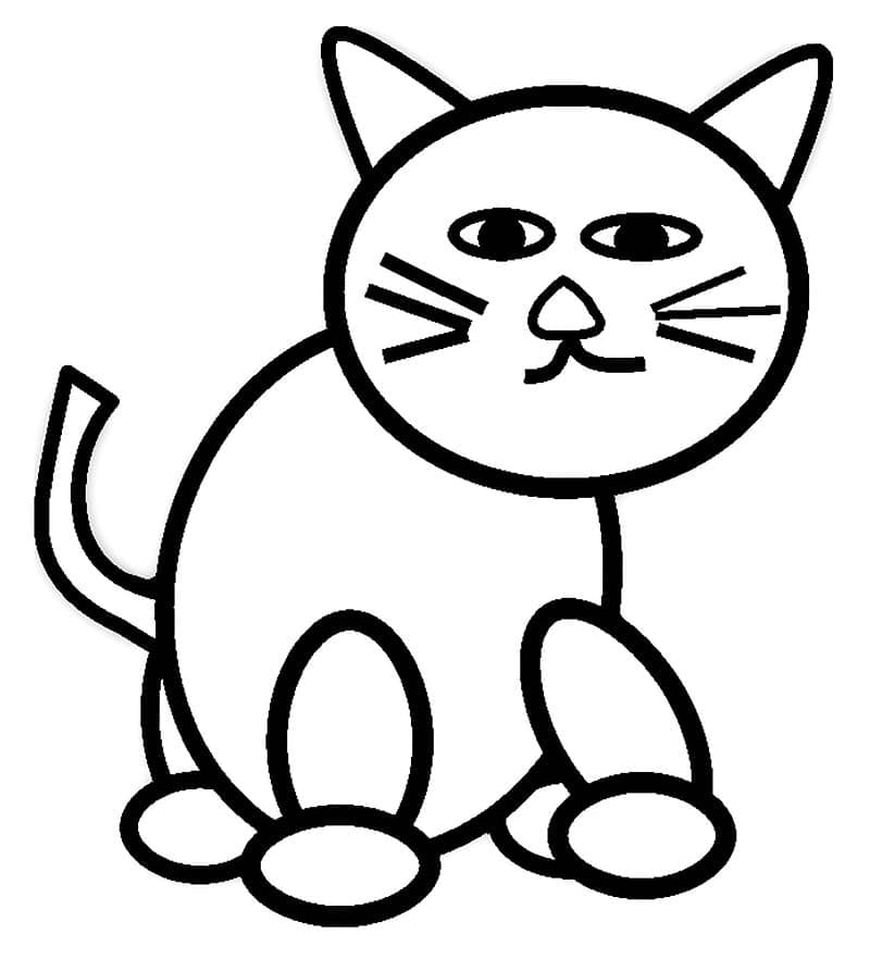 Desenho Gato Simples para Colorir