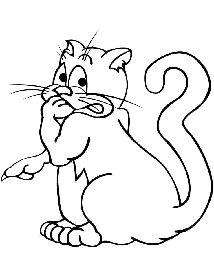 Desenho Gato Travesso para Colorir