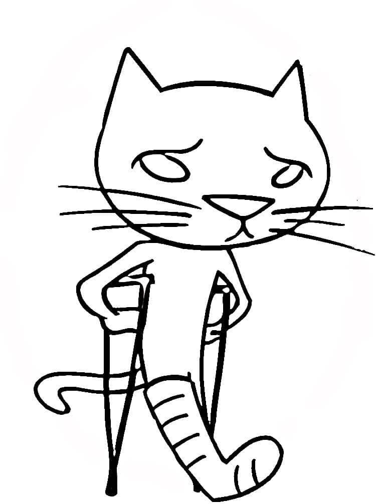 Desenho Pobre Gato para Colorir