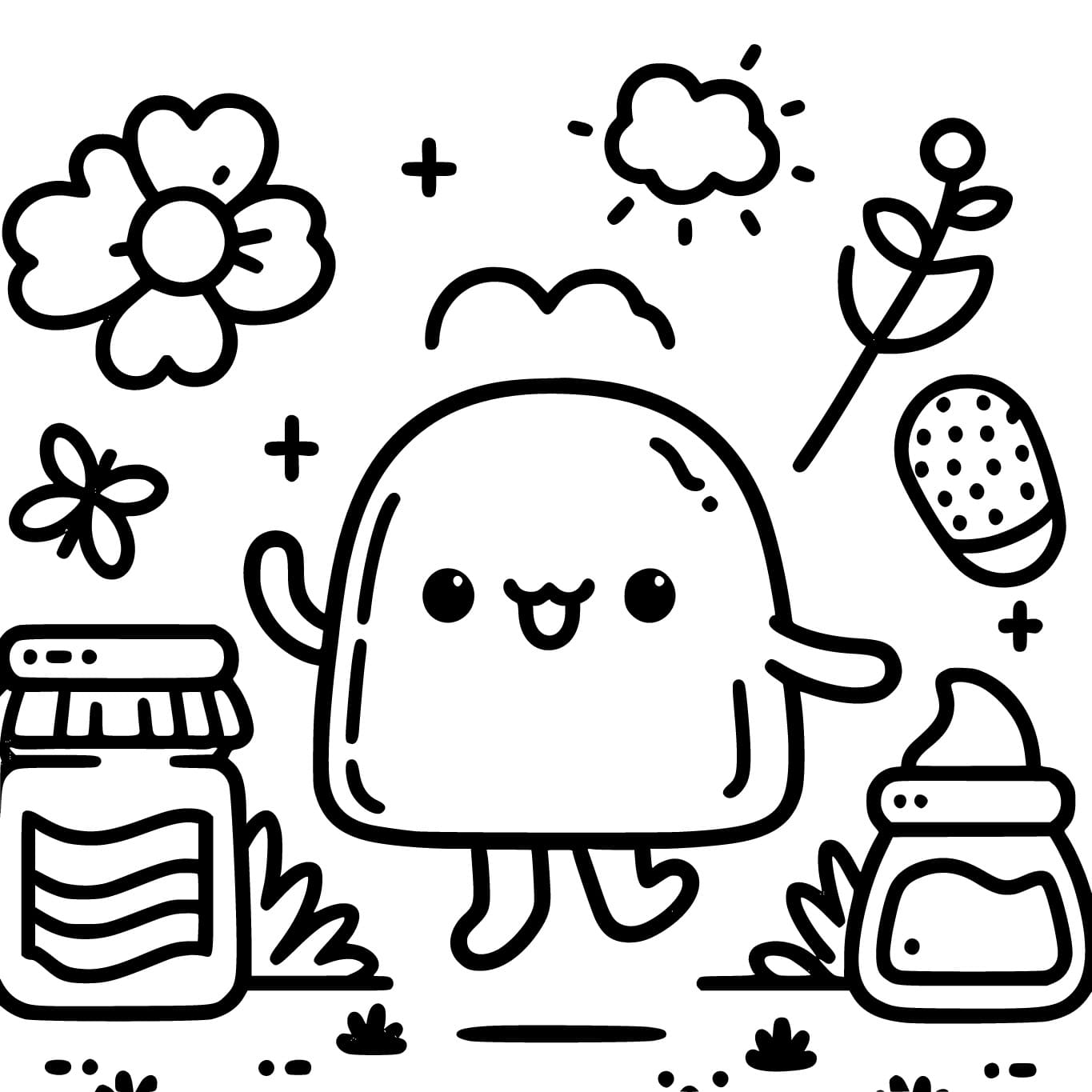 Desenho de Adorável Gelatina para Colorir