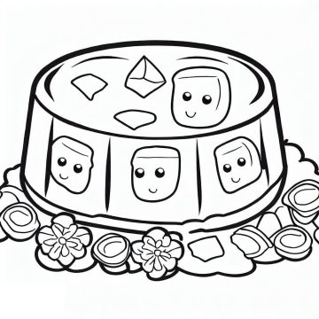 Desenho de Gelatina Animada para Colorir