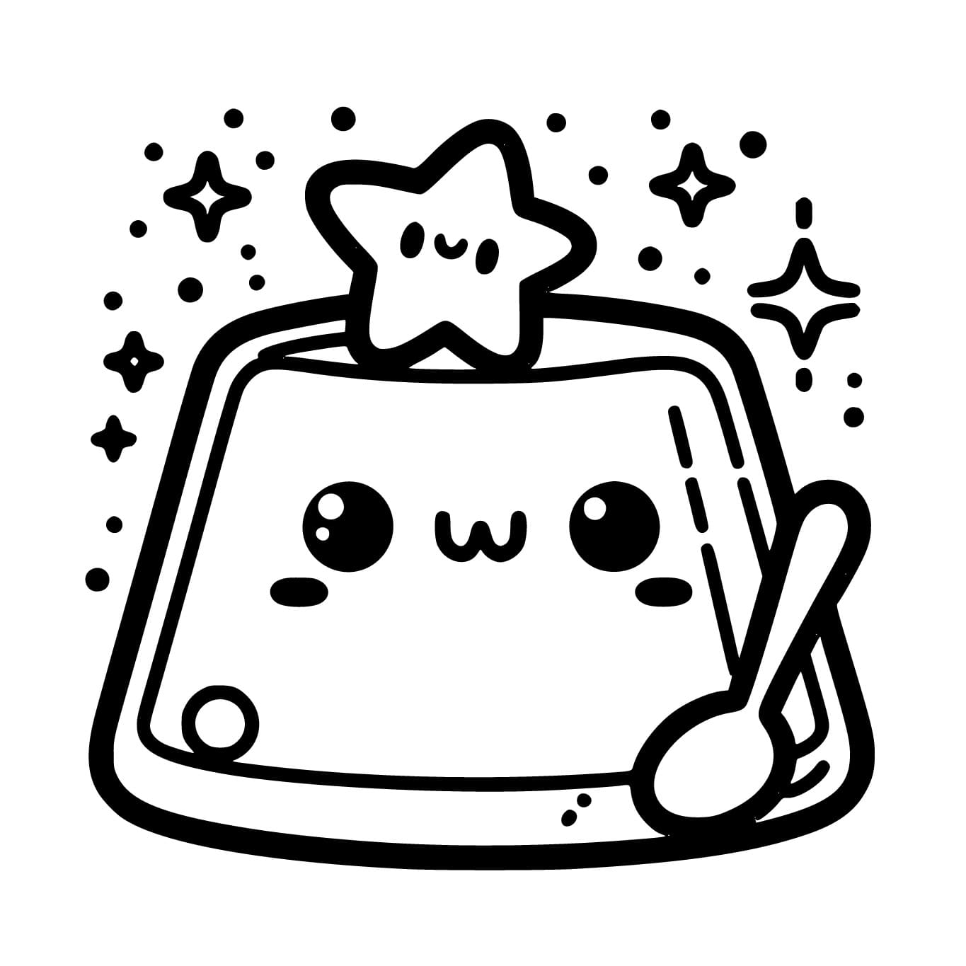Desenho de Gelatina Fofa para Colorir