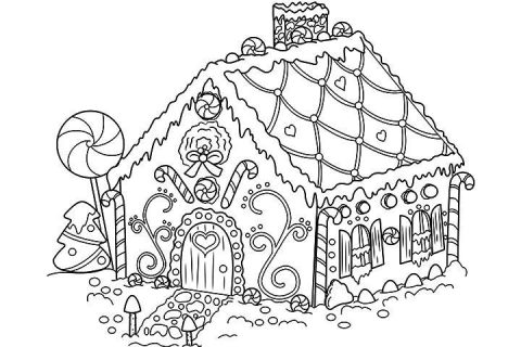 Desenho de casa para Homem de Gengibre para Colorir