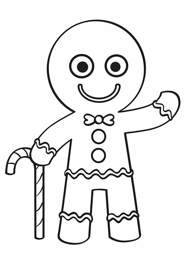 Desenho Homem de Gengibre Idoso para Imprimir e Pintar