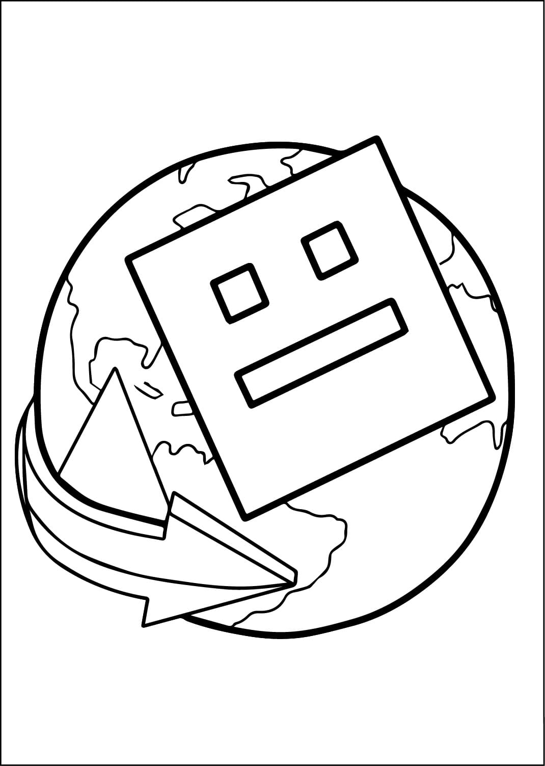 Desenho de Foto de Geometry Dash para Colorir