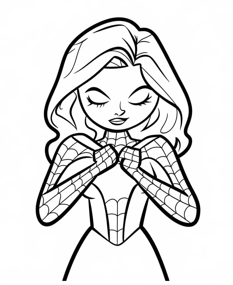 Desenho de Aranha Fantasma Gwen Stacy para Colorir