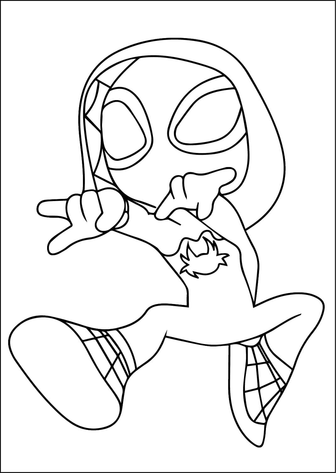 Desenho de Ghost Spider Fofa para Colorir