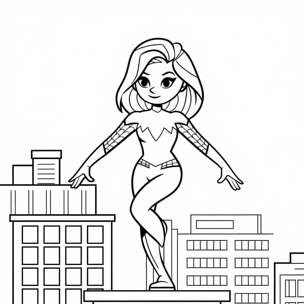 Desenho de Ghost Spider Grátis para Crianças para Colorir