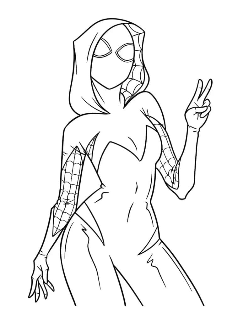 Desenho de Ghost Spider Grátis para Colorir
