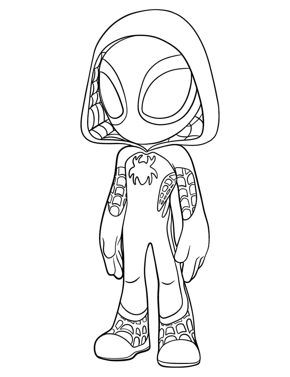 Desenho de Ghost Spider Gwen Stacy para Colorir
