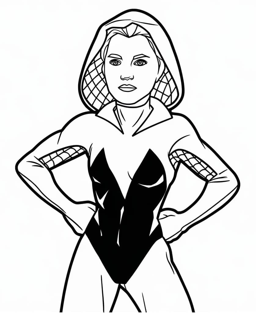 Desenho de Ghost Spider Imprimivel Grátis para Crianças para Colorir