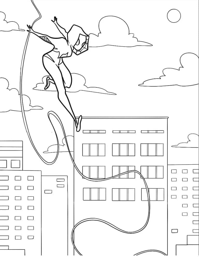 Desenho de Ghost Spider Imprimivel para Crianças para Colorir