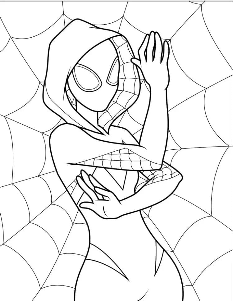 Desenho de Ghost Spider Imprimivel para Colorir