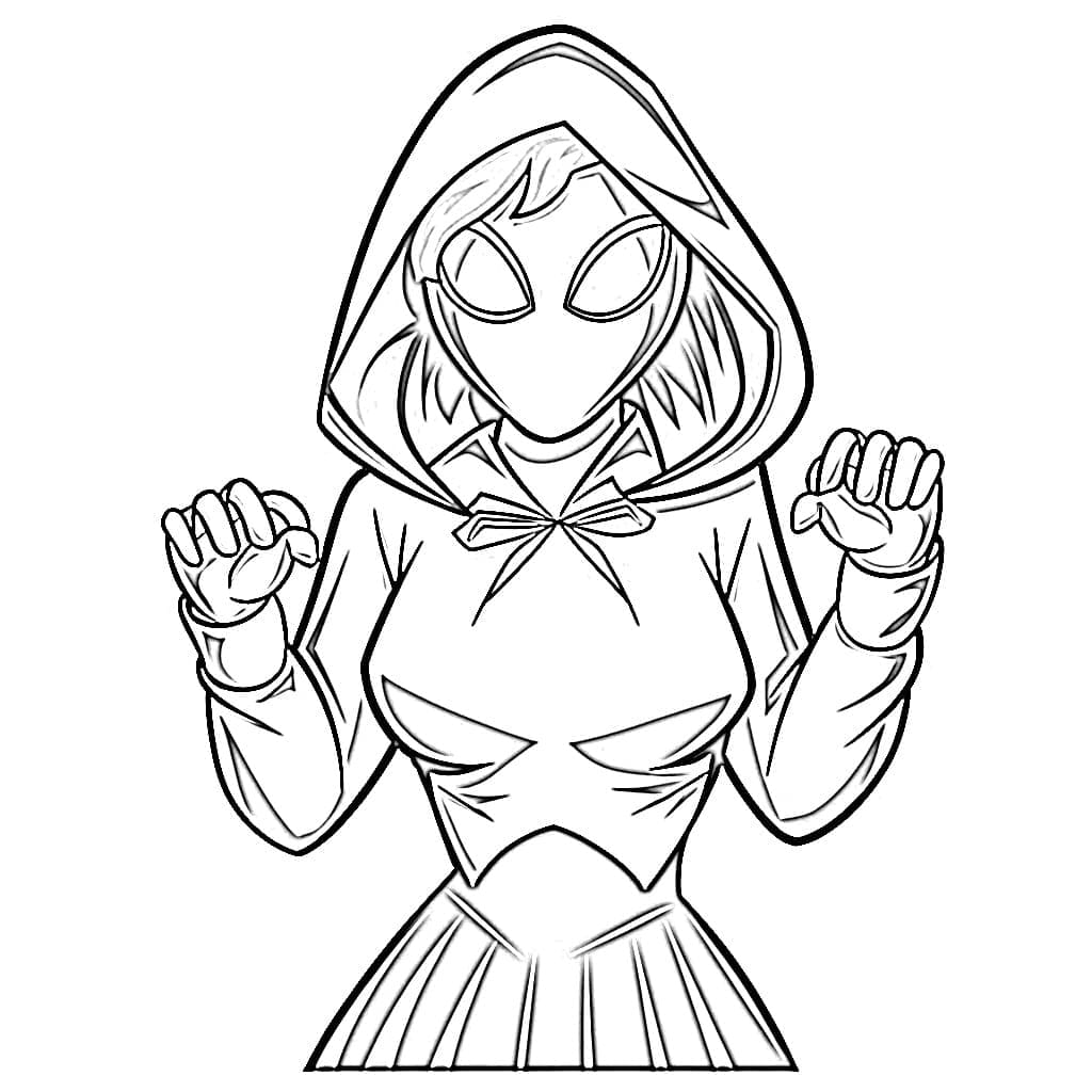 Desenho de Ghost Spider Incrível para Colorir