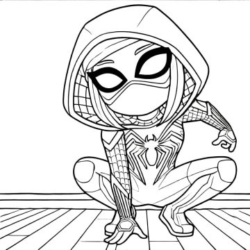 Desenho de Gwen Stacy Ghost Spider para Colorir