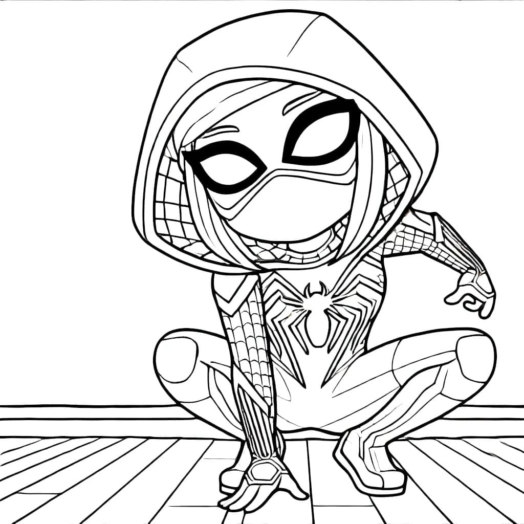 Desenho de Gwen Stacy Ghost Spider para Colorir