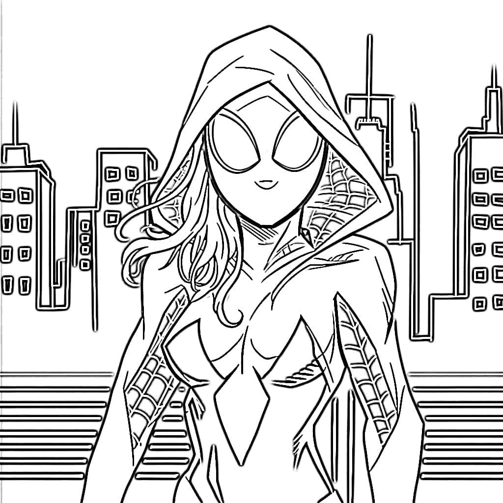 Desenho de Imagem de Ghost Spider para Colorir