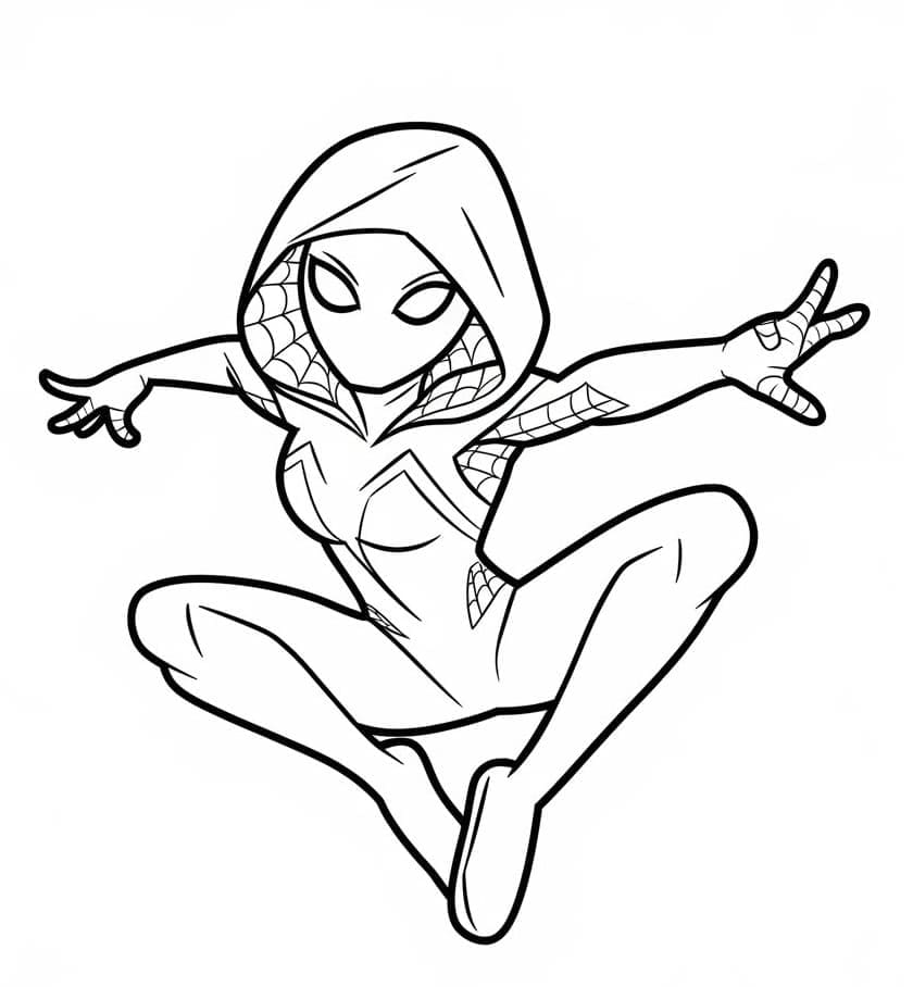 Desenho de Mulher Aranha para Colorir