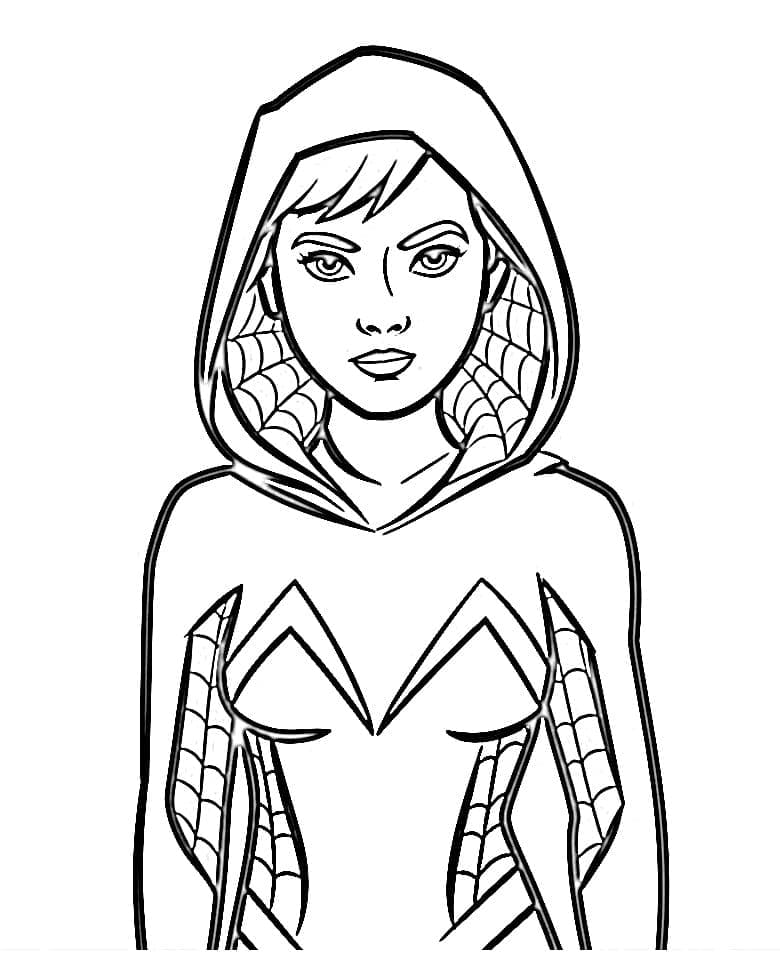Desenho de Spider Woman Gwen Stacy para Colorir