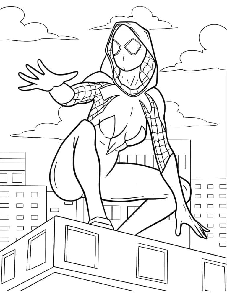 Desenho de Spider Woman para Colorir