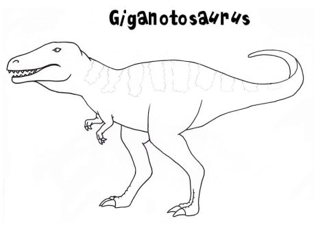 Desenho de Giganotossauro para Imprimir lápis de Cor