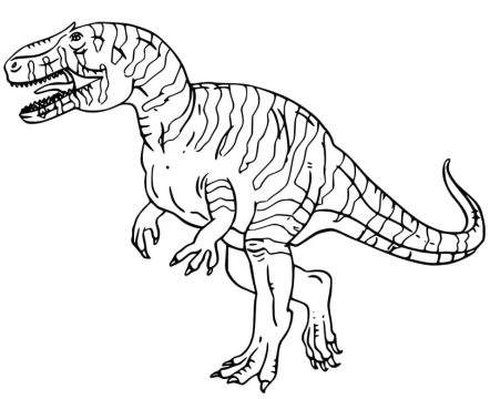 Desenho de Giganotossauro para Pintar Giz de Cera