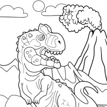 Desenho de Giganotossauro Realista para Imprimir