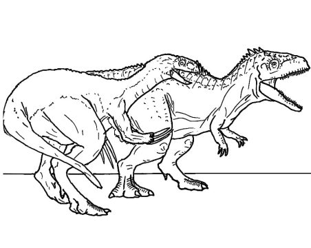Desenho de Therizinosaurus e Giganotossauro para Colorir