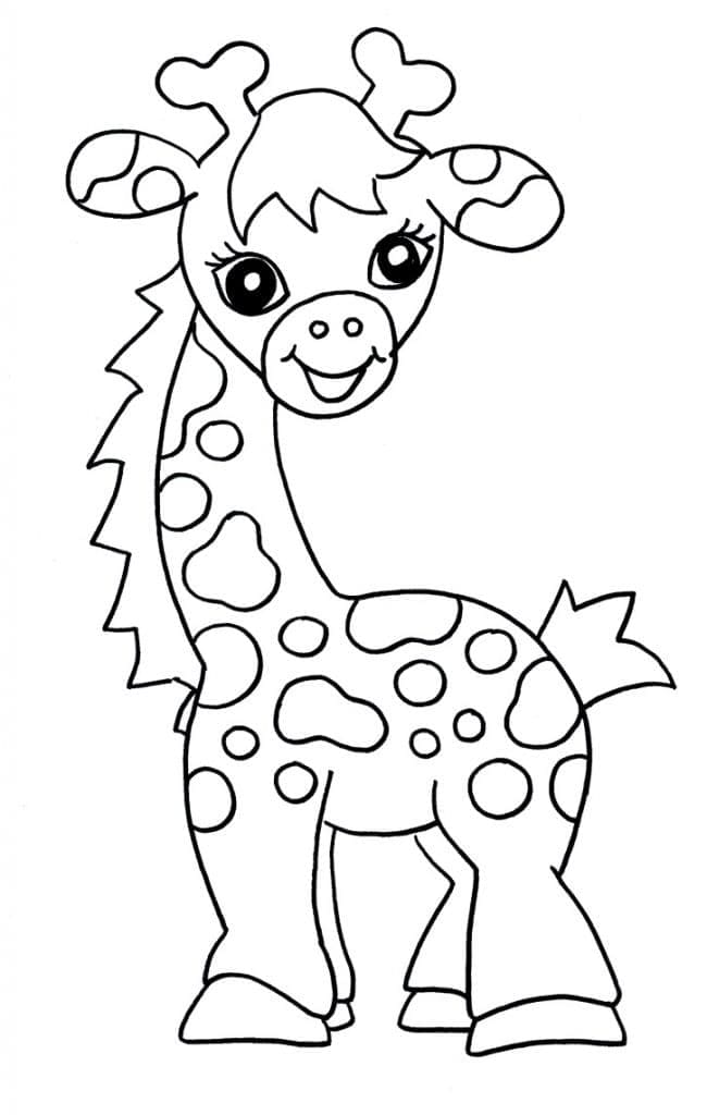 Desenho de Girafa Bebê para Colorir