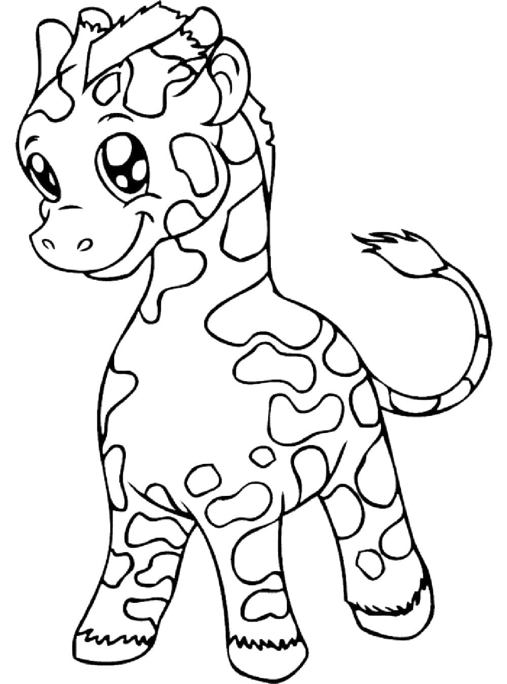 Desenho de Girafa Bonitinha para Colorir