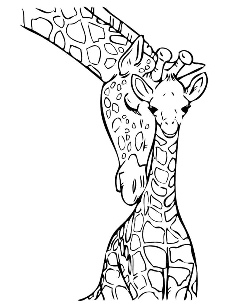 Desenho de Girafa Divertida para Imprimir